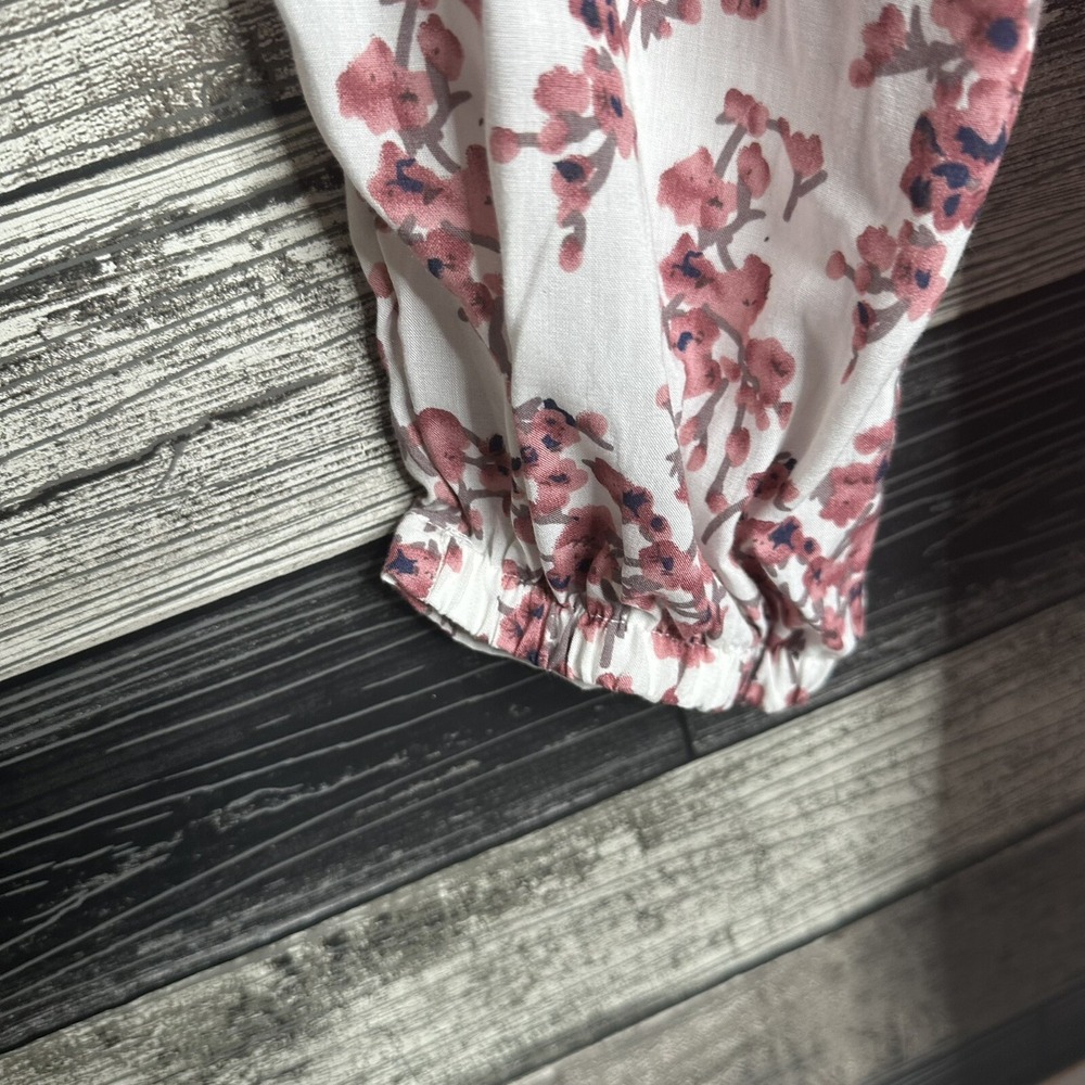 NEW Exist Jumpsuit Womens Size Large Ivory Floral Sleeveless Joggers Open Back - Picture 10 of 12